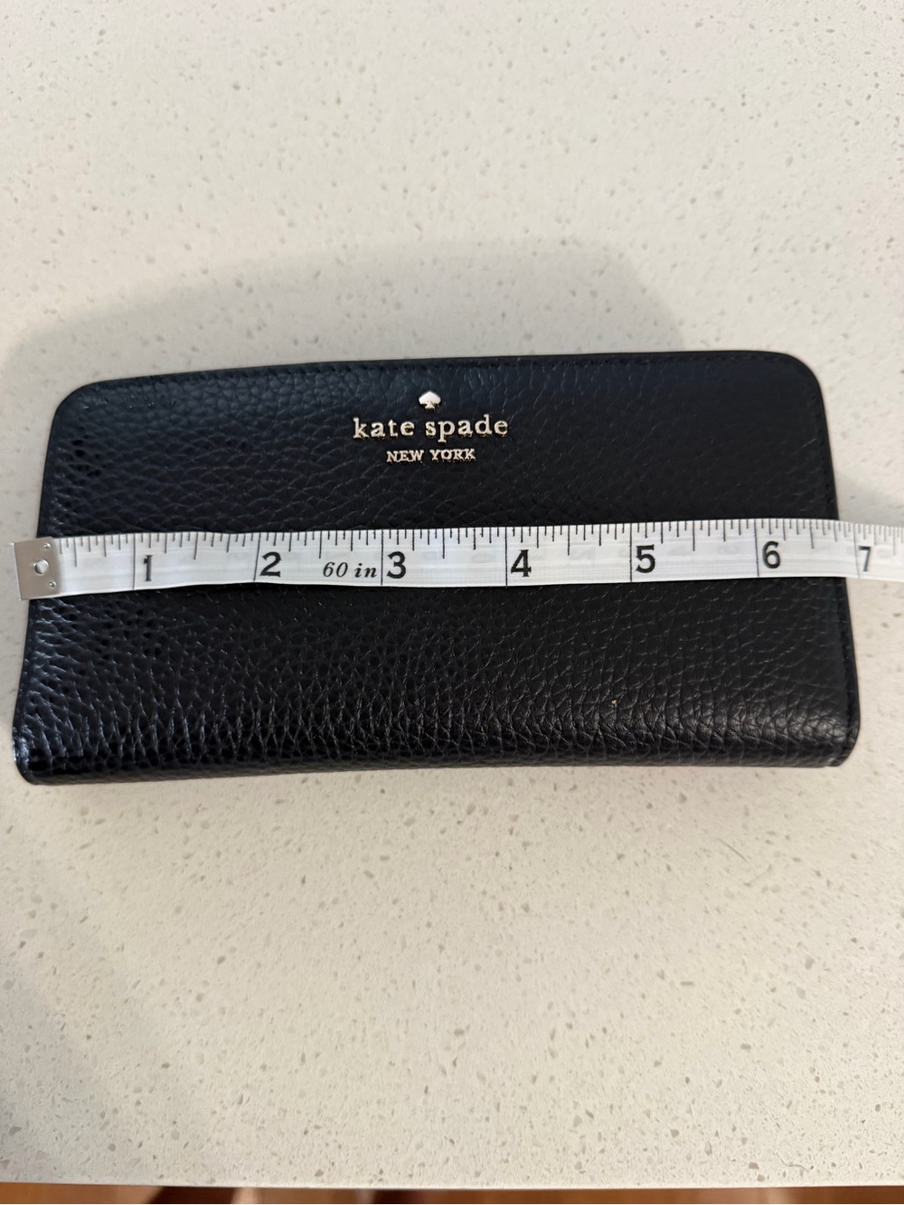 kate spade black pebbled leather wallet - Picture 4 of 5